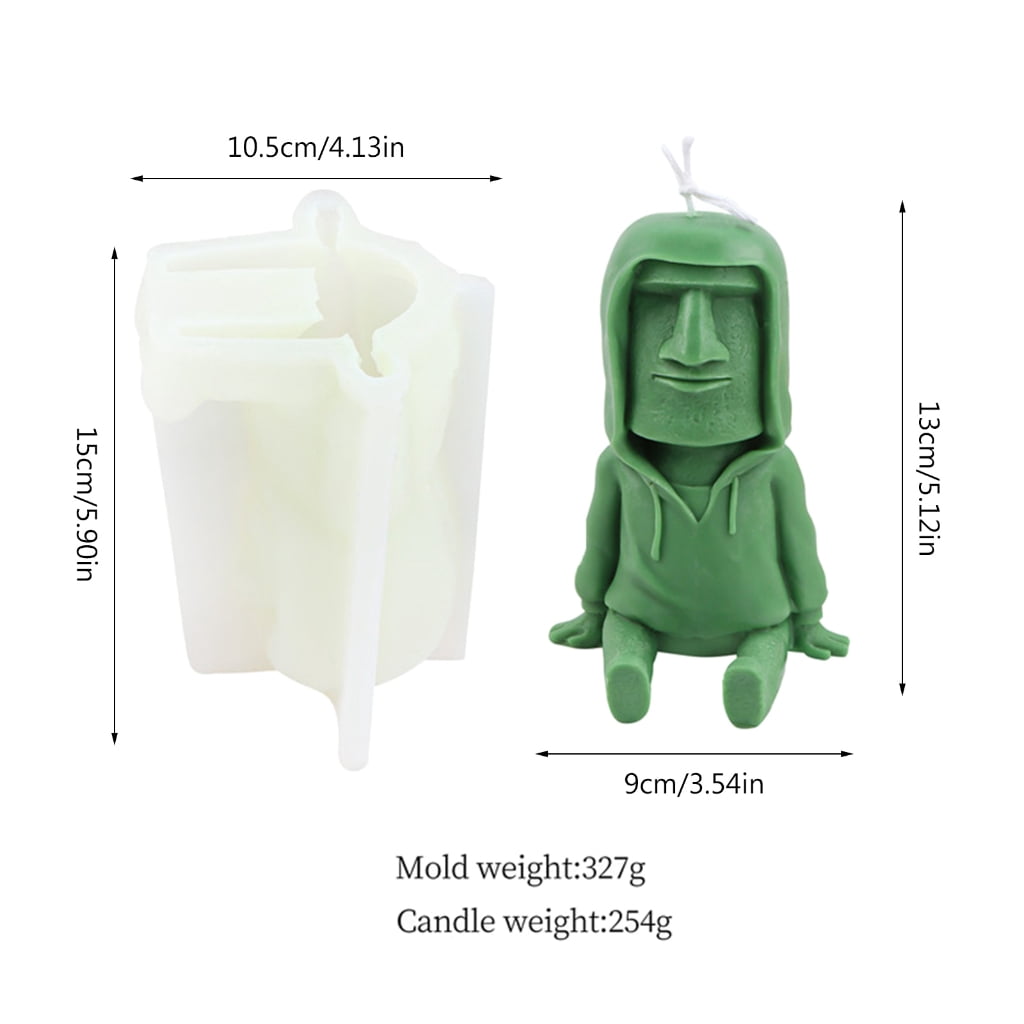 Stoneman Candle Silicone Mold Easy to De-mold for DIY Candle Plasters Ornament Statue Craft Sculpture-Figurine
