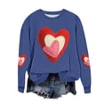thumbnail image 2 of Craaazy Valentine Shirts for Women Round Neck Love Heart Graphic Loose Long Sleeved Top Gifts, 2 of 5