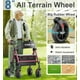 thumbnail image 3 of Andadores HOMLAND para personas mayores con asiento, andador plegable con ruedas, marco de aluminio reforzado, ruedas grandes de goma de 20 cm para todo terreno, andador ligero con ruedas y altura aju, 3 of 5