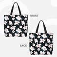 thumbnail image 2 of Honeii Lilies Flowers Print Tote Bag, Reusable Grocery Shopping Bag,Shoulder Bag with Inner Pocket, 2 of 7