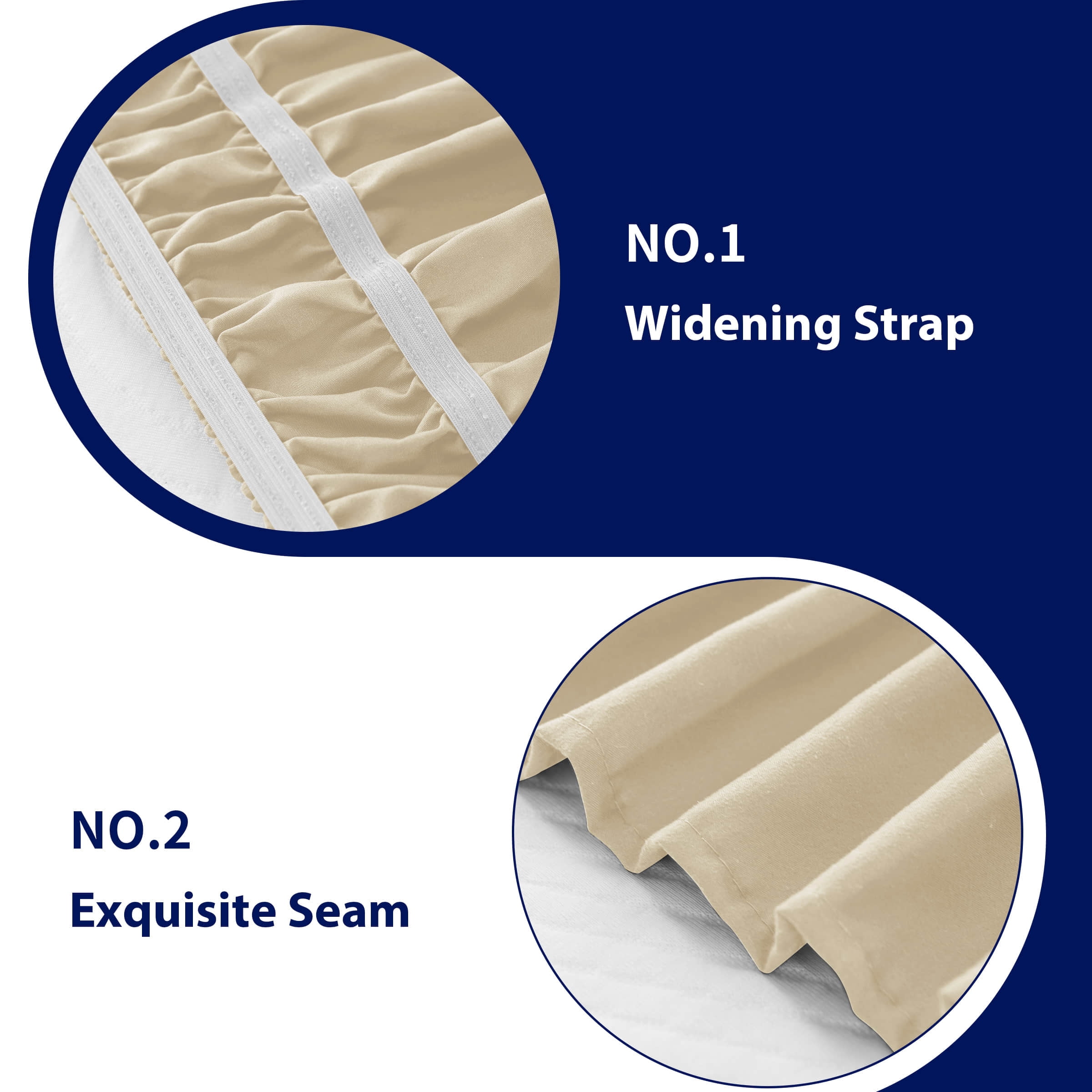 Subrtex Bed Skirt Wrap-Around Dust Ruffle Elastic 15 Inch Bed Cover, Twin, Sand
