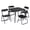 Black Four chairs, variant on Folding Card Table and Chair Set of 3, Upholstered Foldable Table and Chair Set, Portable Metal Frame Children's Activity Table and Chairs Set for Eating, Reading, Playing, Beige