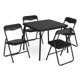 thumbnail image 1 of Yeshouse Conjunto moderno de mesa y sillas plegables para juegos de cartas, sillas acolchadas de cuero, estructura de acero resistente, mesa plegable cuadrada para comedor o sala de juegos, 1 of 8