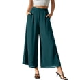 thumbnail image 2 of ClodeEU Women Elastic Waist Chiffon Cropped Pants,Summer Solid Casual Loose Pant ,Women's Plus XXL, 2 of 6