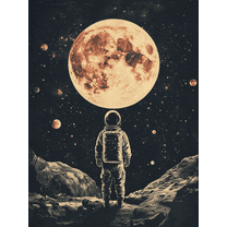 Astronaut Moon Canvas Print/Wall Art,Suitable for Living Room,Bedroom,Office,Study,Apartment Decor