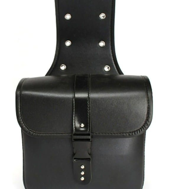 Mini Saddlebag 1 Pair Motorcycle Side Pouch PU Leather Waterproof Saddlebag Car Modification Hanging Bags Black