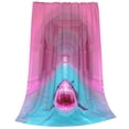 thumbnail image 2 of Fotbe Pink Shark Pool Fantasy Manta de Franela Acolchonada con Estampado, Súper Suave y Esponjosa, Extra Grande para Sofá, Cama, Uso Todo el Año-40"x30", 2 of 7