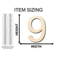 thumbnail image 2 of Unfinished Wood Arial Number 9 Shape - Craft - up to 36" DIY 46" / 3/4", 2 of 3