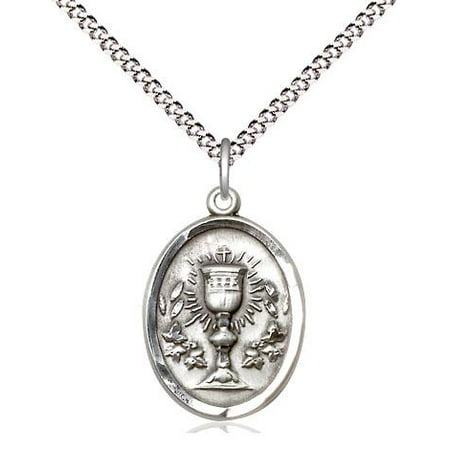 Chalice Medal Pendant - Chalice Medal Pendant in Sterling Silver with 18