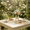 thumbnail image 6 of Sm:)e 15 Inch Round Braided Woven Placemats Set of 4, Cotton Polyester Washable Heat Resistant Placemats, Decor for Kitchen Dining Table and Party(Beige), 6 of 7