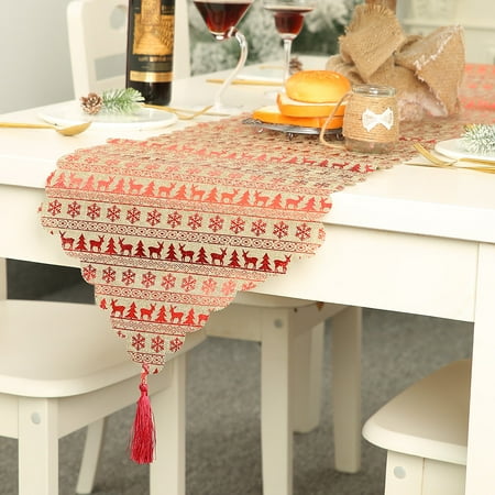 

1pc Christmas Imitation Linen Table Runner