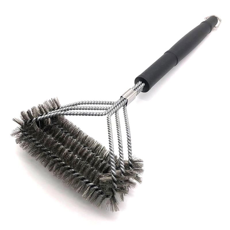 Barbecue Steel Grill Brush Handle Cleaning Brushes Cooking Bristles BBQ Tool 