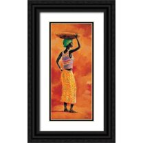 Renee 8x14 Black Ornate Wood Framed with Double Matting Museum Art Print Titled - African beauty 1-3