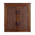 thumbnail image 4 of Teamson Home Hatteras Modern 2-Door Wall Cabinet, Storage with Rattan Doors, Solid Wood Frame & Wall Mount, Walnut, 4 of 12