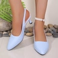 thumbnail image 4 of Miluxas Pointed Toe Slingback Kitten Heels for Women Low Heel Pointed Toe Pumps formal Dress Shoes Sling Back Heels Blue 5.5(36), 4 of 5