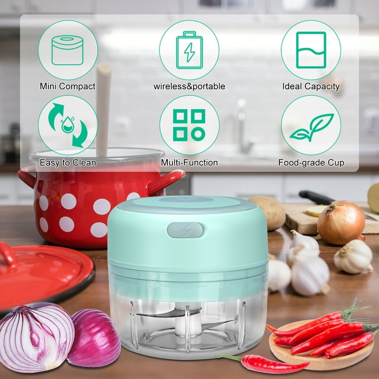 Electric Mini Garlic Chopper, 250ML USB Rechargeable Portable Electric Food  Chopper, Wireless Small Food Processor for Chopping Garlic, Ginger, Chili