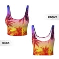 thumbnail image 5 of Xecao Palm Trees at Sunset for Sports Bra with Removable Pads, Crop Tank Top Design, Women's Longline Sports Bra - Non-Wired - Large, 5 of 9