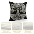 thumbnail image 4 of Orinice Decorative Throw Pillow Cover Black Floral Celtic Tree Life White Knot Round Home Decor Pillow case  White, 4 of 5