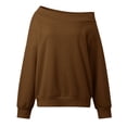 thumbnail image 7 of Bibifish Womens Sweatshirts Oversized Fleece Lined Off Shoulder Sweatshirts Casual Long Sleeve Streetwear Ladies Trendy Pullover Tops, 7 of 7