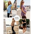 thumbnail image 4 of Women's Maternity Shirts Tops Split Hem Ribbed Maternity Pregnancy Clothes 3-Pack, 4 of 7