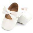 thumbnail image 2 of WEIYLL Shoes for Girls Patent Leather Cute Bow First Walk Hook Loop White Toddler Sneakers, 2 of 2