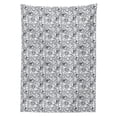 thumbnail image 2 of Floral Tablecloth, Vintage Look Poppy Flowers Monochrome Sketch Style on Plain Background, Rectangle Satin Table Cover for Dining Room and Kitchen, 52" X 70", Dark Blue Grey and White, by Ambesonne, 2 of 2