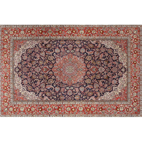 Ahgly Company Indoor Rectangle Traditional Saffron Red Medallion Area Rugs, 3' x 5'