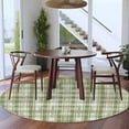 thumbnail image 5 of Sage Green Plaid Round Rug 8ft Washable Circle Rugs Non Slip Modern Art Checkered Farmhouse Large Area Rug Indoor Floor Carpet for Bedroom Kitchen Living Room Home Office Dining Room Nursery, 5 of 8