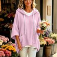 thumbnail image 7 of Perfectbot Women's Oversized Half Sleeve Hoodie Soft Waffle Knit V Neck Pullover Top with Pockets, 7 of 7