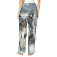 thumbnail image 3 of Goofa Majestic Snowy Wolf Printed Soft Pajama Pants for Women, Wide Leg Comfy Casual Lounge Yoga Pants-Medium, 3 of 9