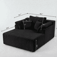 thumbnail image 4 of Leumius Oversized Chaise Lounge Chair Indoor,Corduroy Upholstered Boneless Sofa Bed,Modern Deep Seat Cloud Sofa Couch with Back Cushion and Pillows for Living Room, No Assembly Required,Black, 4 of 11