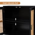 thumbnail image 5 of 43" Storage Sideboard Cabinet, Tina's Home 3 Rattan Doors Wooden Buffet Adjustable Shelves Bedroom, 5 of 8