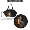 thumbnail image 4 of Flaming Music Notes Fire 2-in-1 Foldable Picnic Blanket Tote Bag Shoulder Handbag, Large Circular Outdoor Mat for Beach Camping Park, 4 of 5