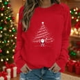 thumbnail image 2 of Taqqpue Women Christmas Sweatshirt Vintage Funny Xmas Tree Graphic Fleece Linend Pullovers Fall Winter Crewneck Oversized Long Sleeve Tops Ugly Christmas Sweater for Women, 2 of 4