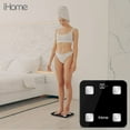 thumbnail image 6 of iHome Smart Bluetooth Digital Battery Powered Bathroom Scale, Body Weight & BMI Weighing 397 lbs with Fit+ Personal Coach App, FSA and HSA Eligible, Black, 6 of 11
