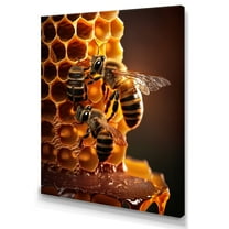 Designart Honey Bees In Nest Canvas Wall Art