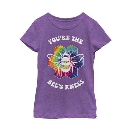 Girl s Lost Gods Bee s Knees Tie-Dye Graphic Tee Purple Berry Large