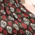 thumbnail image 3 of Brown Skull Rose Pattern Blanket,Comfortable Soft Flannel Throw Blanket,All Season,Warm Lightweight Blankets for Sofa Bed Couch Living Room Chair,30"x40", 3 of 4