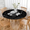 thumbnail image 3 of Black Gothic Cat Rose Moon Pattern Round Fitted Tablecloth with Elastic Edge,Dining Table Cover Waterproof,Outdoor Round Tablecloth for Camping,Dining,Indoor and Outdoor, 3 of 7