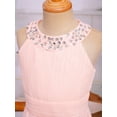 thumbnail image 5 of Eandarui Kids Flower Girls Sleeveless Chiffon Wedding Dress Birthday Party Pageant Formal Event Gown Pearl Pink 14, 5 of 7
