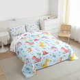 thumbnail image 2 of Homewish Cartoon Blue Dinosaur Queen Comforter Set, Kawaii Animal Lover Bedding Sets, Leaf Plant Botanical Reversible Bedding Comforter Set, Ultra Soft Bedroom Decor, 3 Pieces, 2 of 8