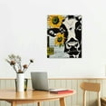 Creowell Bathroom Canvas Print Decor Bathroom Quote Cow Sunflower Wall
