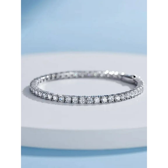 Mangal Jewels 8CT 4MM Round Diamond Tennis Bracelet 14k White Gold Finish 7.5"