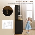 thumbnail image 5 of HOMCOM Freestanding Kitchen Cabinet with Wide Countertop, Tall Pantry Cabinet with Adjustable Shelves, Modern Hutch for Dining Room, Black, 5 of 9
