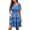 Blue, variant on PRETTYGARDEN Women's Floral Summer Short Dress Square Neck Short Sleeve Tiered Ruffle Boho Swing Dresses