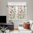 thumbnail image 4 of Spring Floral Kitchen Curtains Window Panels, Pink Blue Flowers Butterfly Rustic Insulated Window Treatment Curtain, Grommet Curtains for Bedroom/Living Room/Bathroom, 2 Piece 42"Wx45"L, 4 of 8