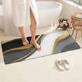 thumbnail image 4 of Black White Gold Wave Marble Bathroom Rugs Mat,Non Slip Microfiber Bathroom Rug,Rubber Backing,Soft Bathroom Mats for Bathroom Floor,Tub and Shower,60x24in(150x60cm), 4 of 5