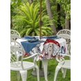 thumbnail image 2 of Outdoor Tablecloth with Umbrella Hole and Zipper, Pink Valentine's Day Round Table Cloth 54 Inch Waterproof Tablecloth, Spring Floral Gifts Eucalyptus Leaves Picnic Table Cover for Patio Camping, 2 of 7