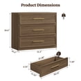 thumbnail image 3 of SICOTAS 31.3" W 3-Drawer Nightstand Set of 2 with Oversized Large Storage , Modern Night Stands Bedside Table with Adjustable Feet & Gold Handles for Bedroom Living Room Entryway, Walnut, 3 of 10