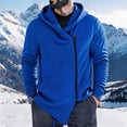 thumbnail image 3 of Men's Casual Jacket Asymmetric Zip Hooded Long Sleeve Slim Fit Going Out Jacket, 3 of 6